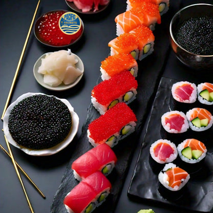 Pacific Secrets Black Vegan Caviar | Seaweed | No-Fish | Kosher | 4.4 oz Glass Jar