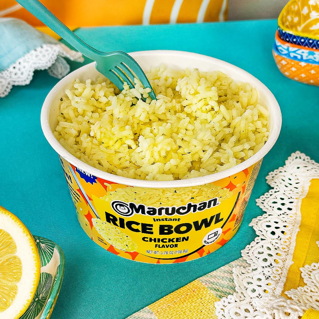 Maruchan Microwavable Chicken Rice Bowl, Instant Rice, 3.76 Oz, 6 Count
