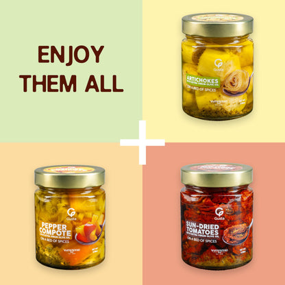 Gusta Artichokes in Olive Oil on a Bed of Spices - Made in Italy - Organic Artichokes Glass Jar with Extra Virgin Olive Oil - Non-GMO, All Natural - Perfect Snack - 9.88oz Glass Jar