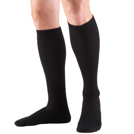 Truform Diabetic Compression Socks for Men and Women, 8-15 mmHg Knee High Over Calf Length, Black, X-Small