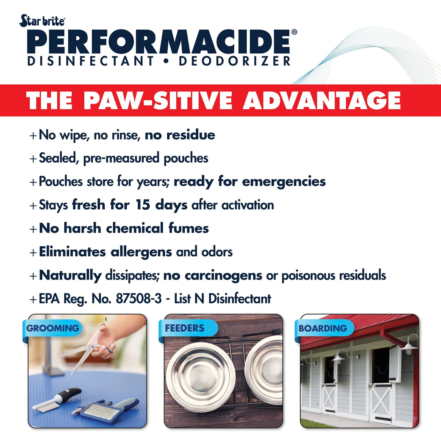 PERFORMACIDE Kills Parvo - No-Rinse Disinfectant, Deodorizer for Pet Surfaces - Kills Parvovirus, Ringworm, Feline Calicivirus, Avian Influenza (Bird Flu), Naturally Dissipates - 3 pk Gallon Kit