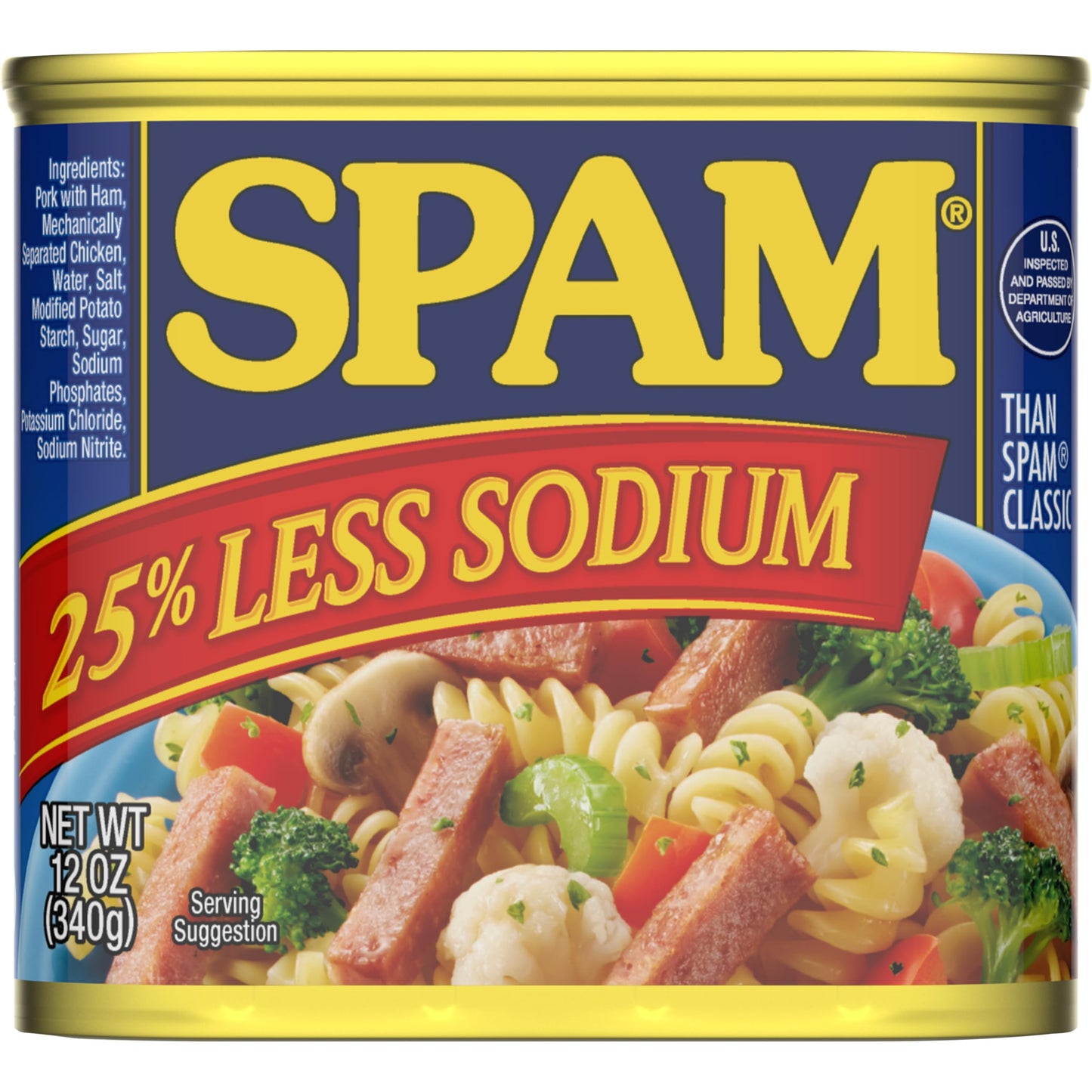 SPAM 25% Less Sodium Canned Meats, 12 oz Cans, 12 Pack