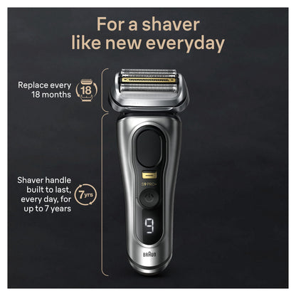 Braun Series 9 PRO+ Electric Razor for Men, 5 Pro Shave Elements & Precision Long Hair Trimmer, 6in1 SmartCare Center, Wet & Dry Electric Shaver for Smooth Skin with 60min Battery Runtime, 9517s