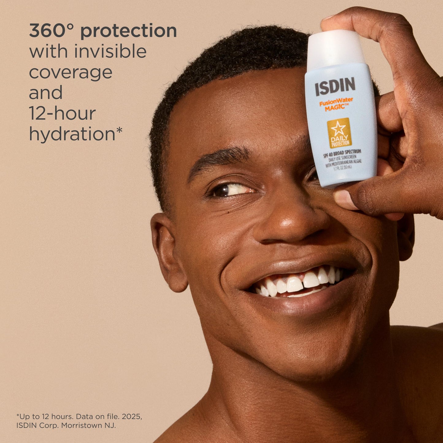 ISDIN Fusion Water MAGIC, Ultralight Broad Spectrum SPF 40 Sunscreen with Hyaluronic Acid and Vitamin E, 50ml