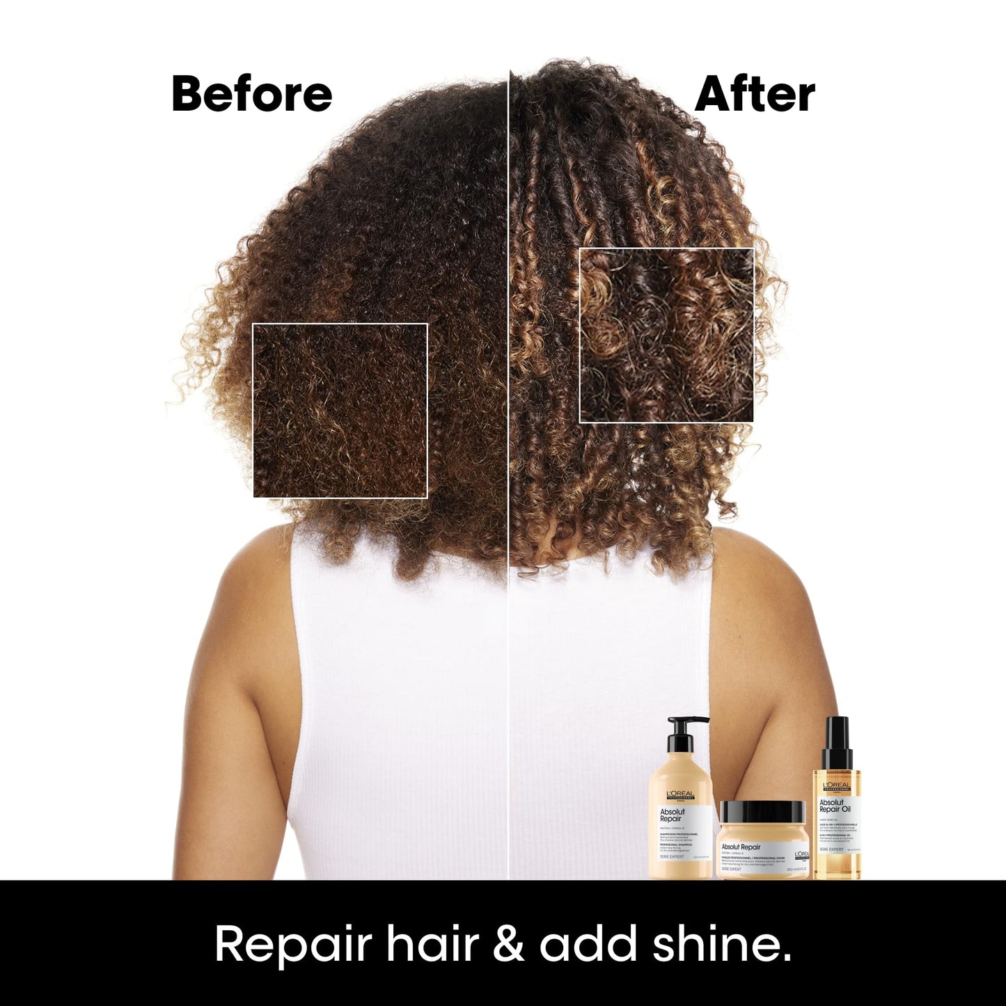 L'Oréal Professionnel Paris Absolut Repair Hair Mask - Hydrates, Repairs Damage & Adds Shine, Nourishing Protein Treatment, For Dry & Damaged Hair