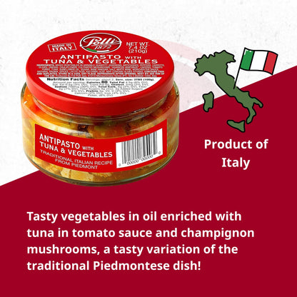 Polli Antipasto With Tuna And Vegetables | Traditional Italian Recipe From Piedmont | Made In Italy - 2 Pack (7.4 oz Each)