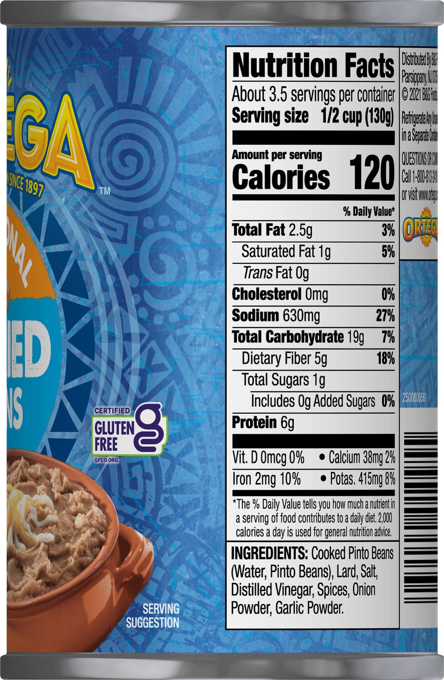 Ortega Refried Beans, Traditional, 16 oz