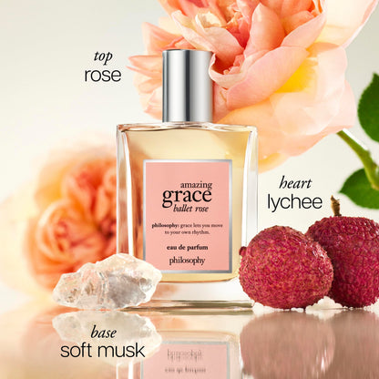 philosophy amazing grace ballet rose - dreamy & floral women's perfume - with notes of rose, lychee & musk