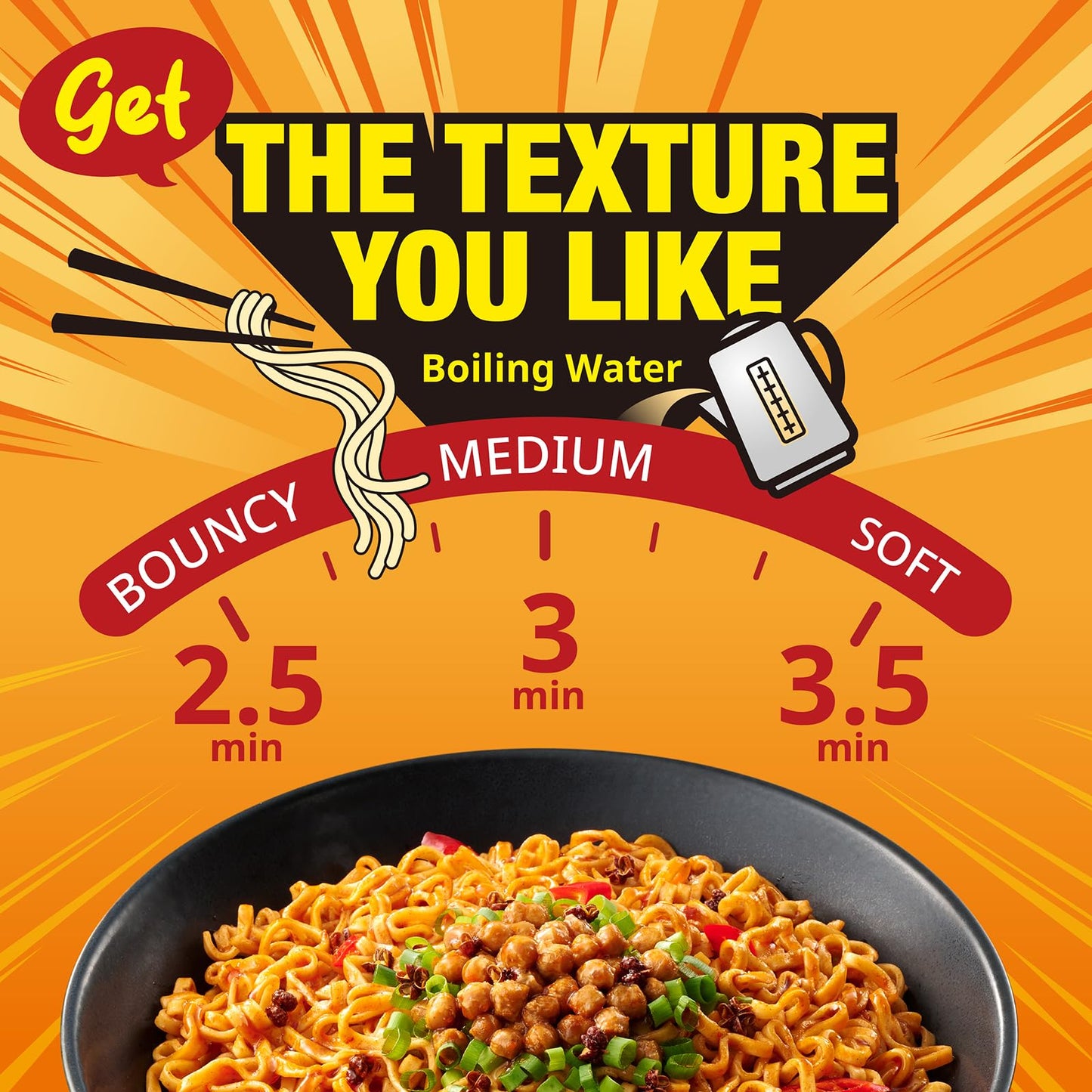 JWAY Sichuan Pepper Stir Fry Noodles, Deep-fried Instant Ramen with Chili Oil, Spicy Dry Tossed Noodles, Real Vegetable Pack, Rich Chili Flavor, Quick & Easy Ready Meal, 3.20 oz (Pack of 12)