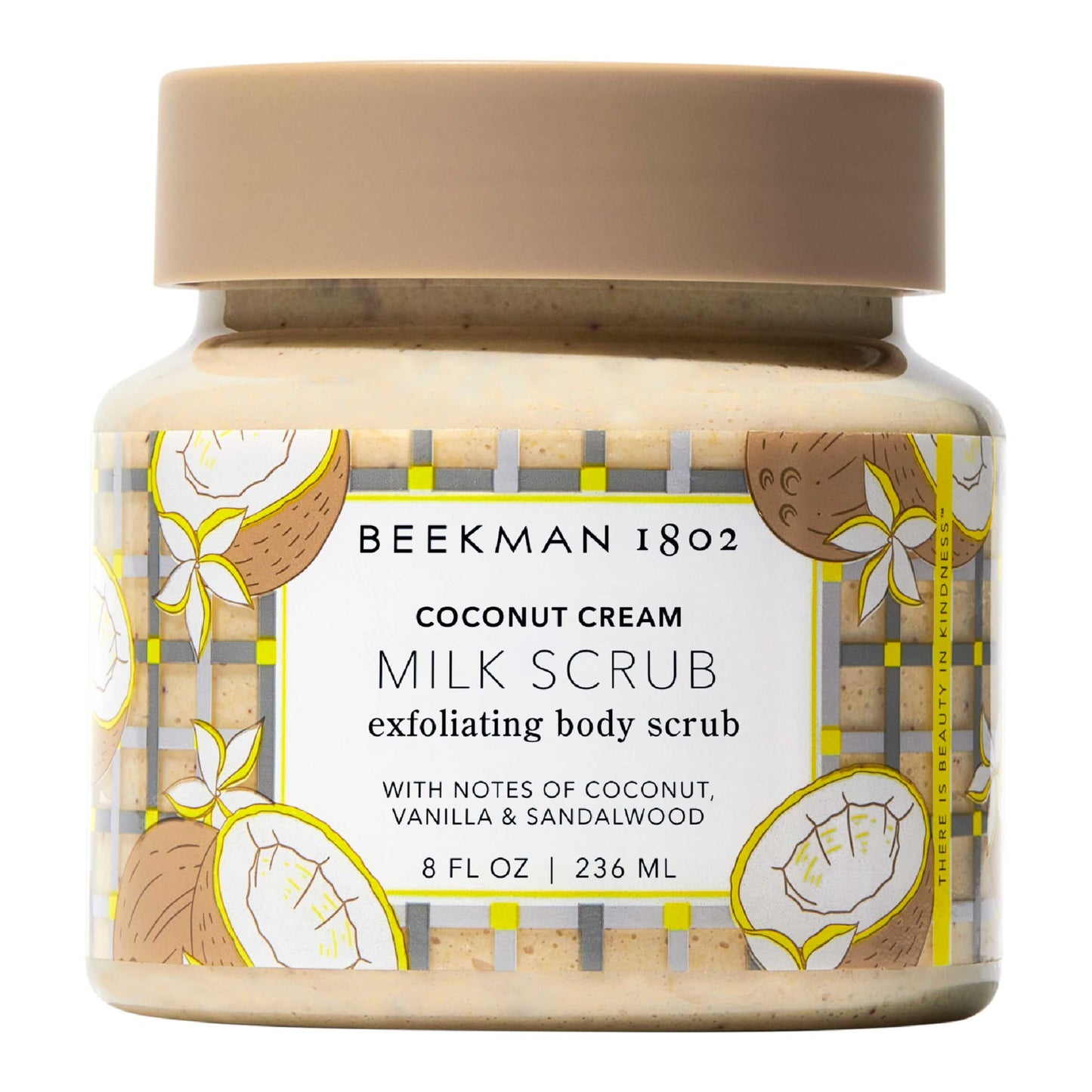 Beekman 1802 Coconut Cream Exfoliating Milk Body Scrub - 8.0 fl oz - Smooths Skin & Evens Out Tone - With Goat Milk & Jojoba Beads - Skin Barrier & Biome Safe - Good for Sensitive Skin - Cruelty Free