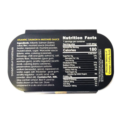 Baltic Gold Atlantic Salmon Fillets - 4.23 oz (120g) - Product of Latvia (In Mustard Sauce, 3 Pack)