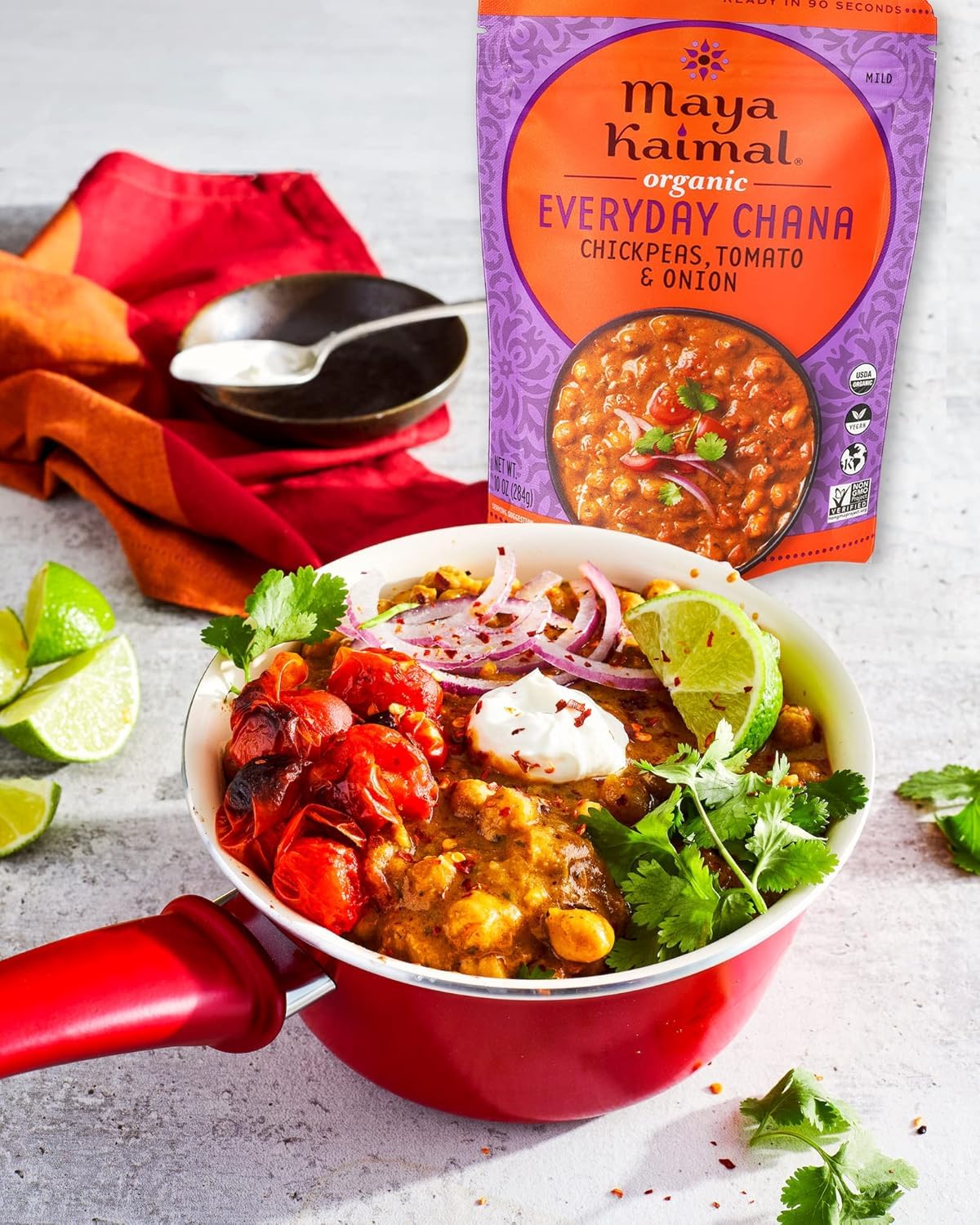 MAYA KAIMAL Organic Everyday Chana with Tomato + Onion, 10 OZ