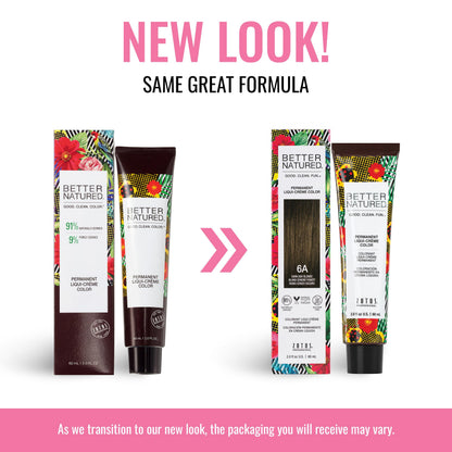 Better Natured Permanent 6A Dark Ash Blonde Hair Color Dye - Naturally-derived, Vegan & 100% Gray Coverage that Lasts up to 8 Weeks