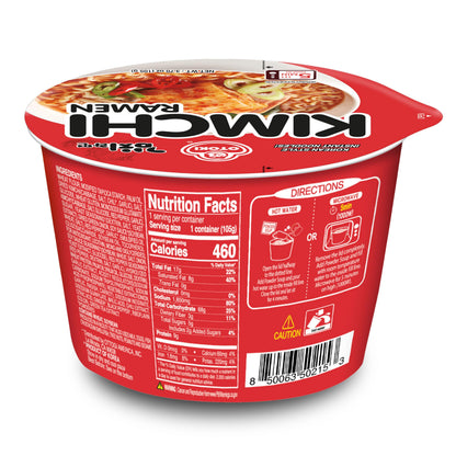 OTOKI Kimchi Ramen Bowl Cups 6 Pack (105g) Korean Instant Noodles Tangy Spicy Kimchi Flavor