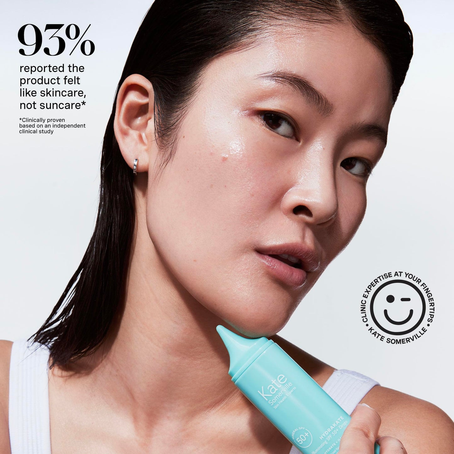 Kate Somerville HydraKate Illuminating Sunscreen Drops – Tinted SPF 50+ Mineral Sunscreen with Zinc Oxide, Moisturizing & Anti-Aging Sun Protection, 1.7 Fl Oz