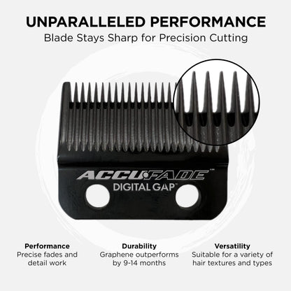 COCCO Digital Gap Accufade Graphene Fade Clipper Blade, ADGCA-G Replacement Blade Designed for Hyper Veloce Pro, Veloce Pro and Pro BLDC Clippers