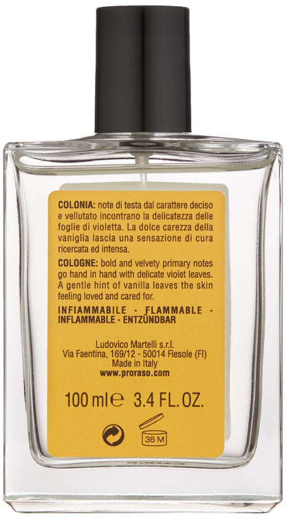 Proraso Wood and Spice Cologne - Masculine Woody Spice Eau de Cologne - Cumin, Saffron, Cedarwood & Vanilla Fragrance for Men - 3.4oz