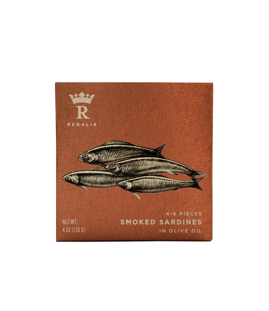 Regalis Conservas, Smoked Sardines, Spanish Tinned Seafood, 12/130g