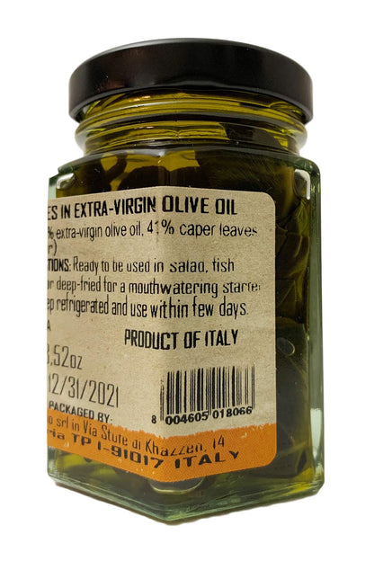 Etimo Pantelleria Caper Leaves in Extra Virgin Olive Oil 3.52 Ounces