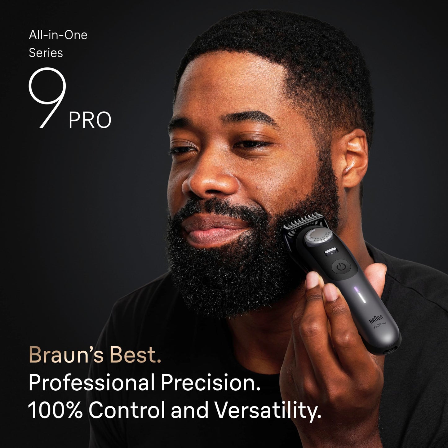 Braun Series 9 PRO All-in-One Beard & Body Grooming Kit for Men, Cordless Trimmer, Hair Clippers & Shaver for Face, Hair & Body with Gillette Labs Razor, AIO 9550
