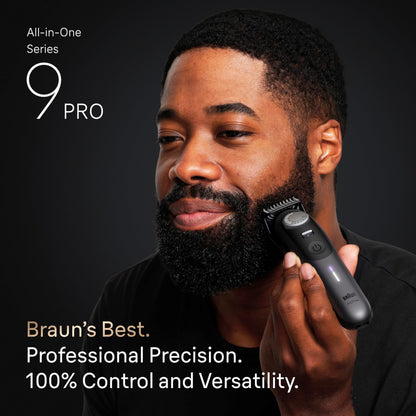 Braun Series 9 PRO All-in-One Beard & Body Grooming Kit for Men, Cordless Trimmer, Hair Clippers & Shaver for Face, Hair & Body with Gillette Labs Razor, AIO 9550