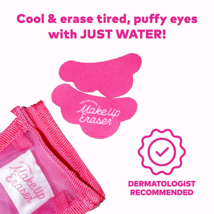 Makeup Eraser Cooling Clouds Reusable Undereye Patches - Hydroactive Technology Mask Patch Pads for Tired Puffy Eyes and Wrinkles with Mini Washbag, Set of 2