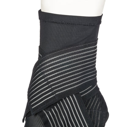 Active Ankle 329 Ankle Brace, Ankle Compression Sleeve with Straps for Men & Women, Braces for Volleyball, Football, Basketball, Rugby, Protection & Sprain Support, Black, Medium