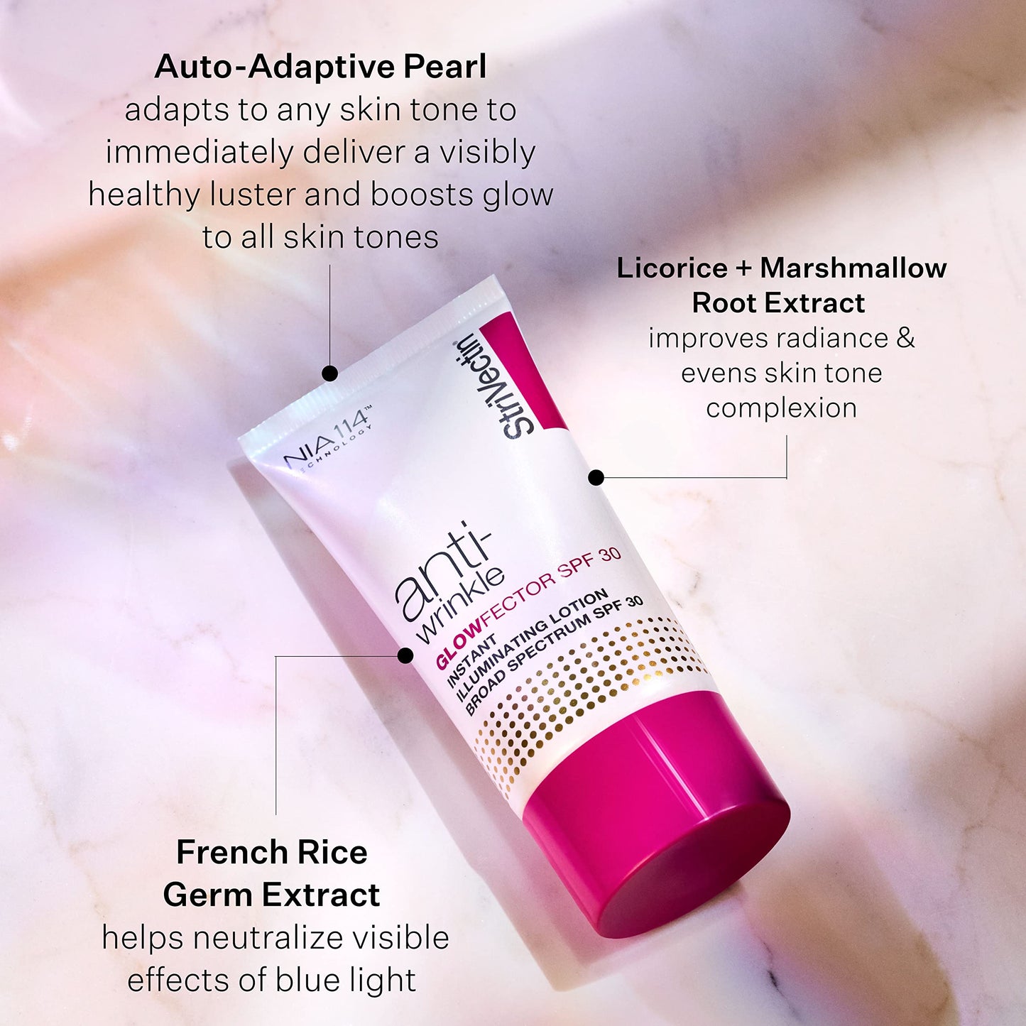 StriVectin GlowFector Instant llluminating Lotion Broad Spectrum SPF 30, Boosts Skin Radiance, 1 oz.