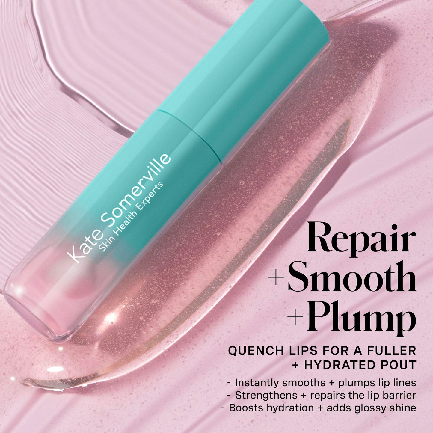 Kate Somerville Pro-Collagen Lip Oil Elixir – Hydrating Lip Balm for Plump, Glossy Lips, Clear No-Tint Formula, 0.24 Fl Oz