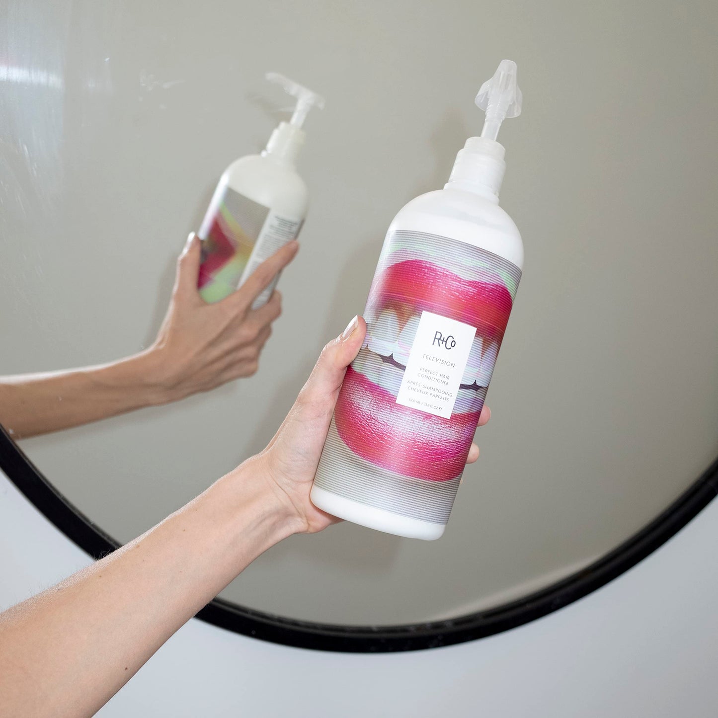 R+Co TELEVISION Perfect Hair Conditioner – Retail Liter Hydrating & Smoothing Hair Conditioner, Adds Shine & Softness, All Hair Types