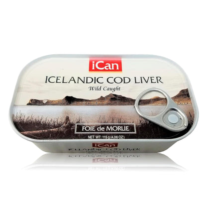 Ican Icelandic Wild Cod Liver Product of Iceland 4.06oz