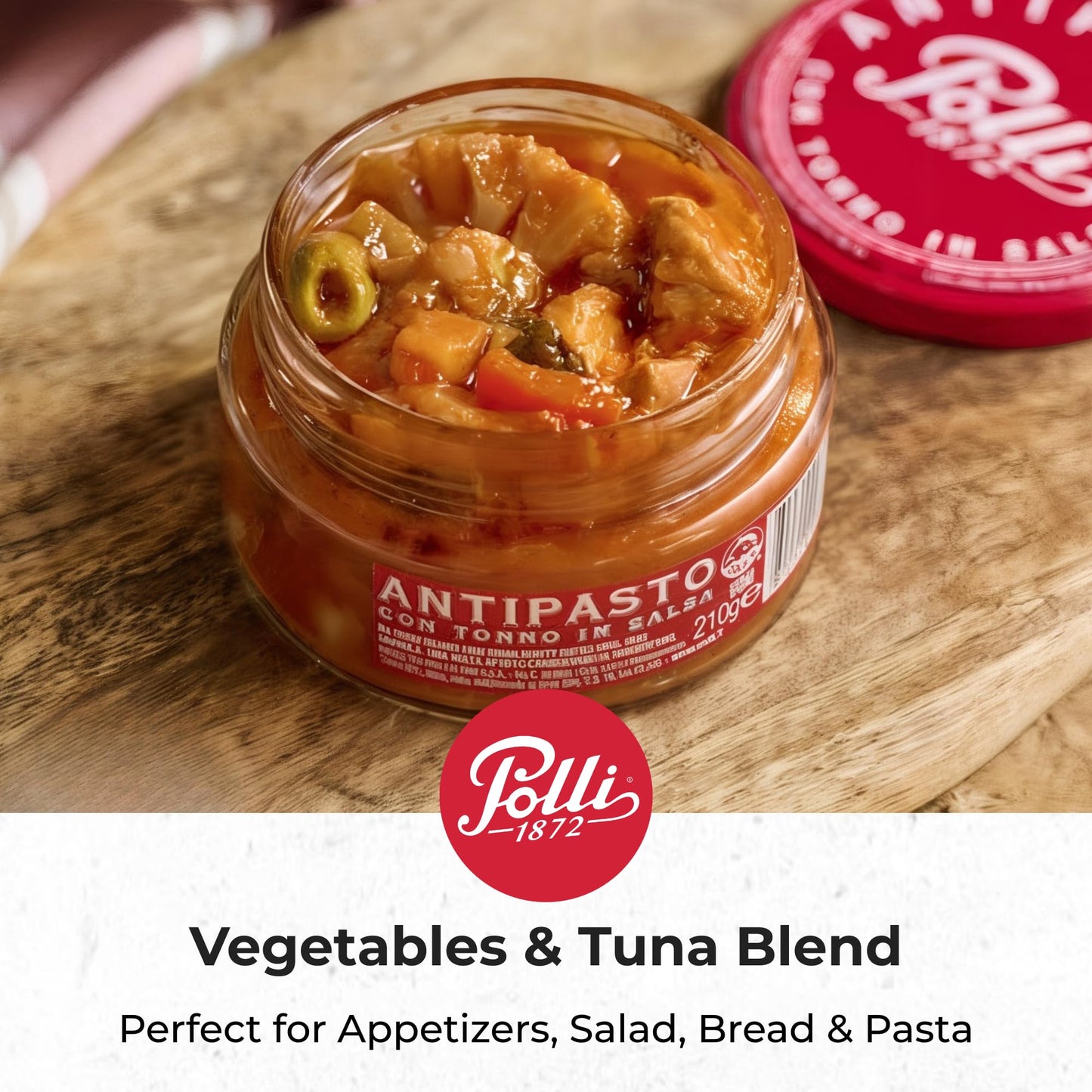 Polli Antipasto With Tuna And Vegetables | Traditional Italian Recipe From Piedmont | Made In Italy - 2 Pack (7.4 oz Each)