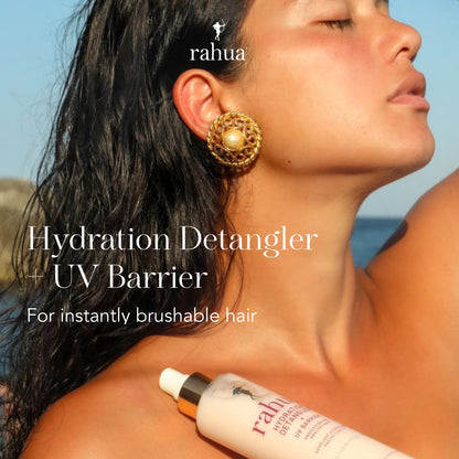 Rahua Hydration Detangler Spray + UV Barrier, Vegan Leave In Hair Spray, Conditioner for Added Shine, Damage Protection, Humidity & Frizz Control, Oil, Morete & Mango, All Hair Types, 6.5 Fl Oz