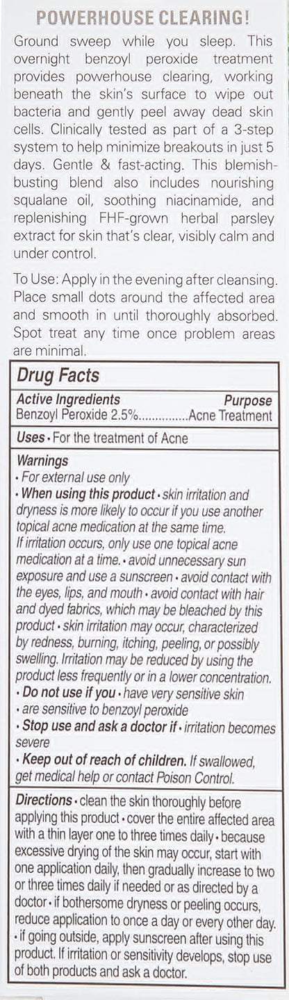 FarmHouse Fresh Midnight Clearing Lotion, Overnight Benzoyl Peroxide Acne Treatment with Niacinamide & Squalane, 1 fl oz