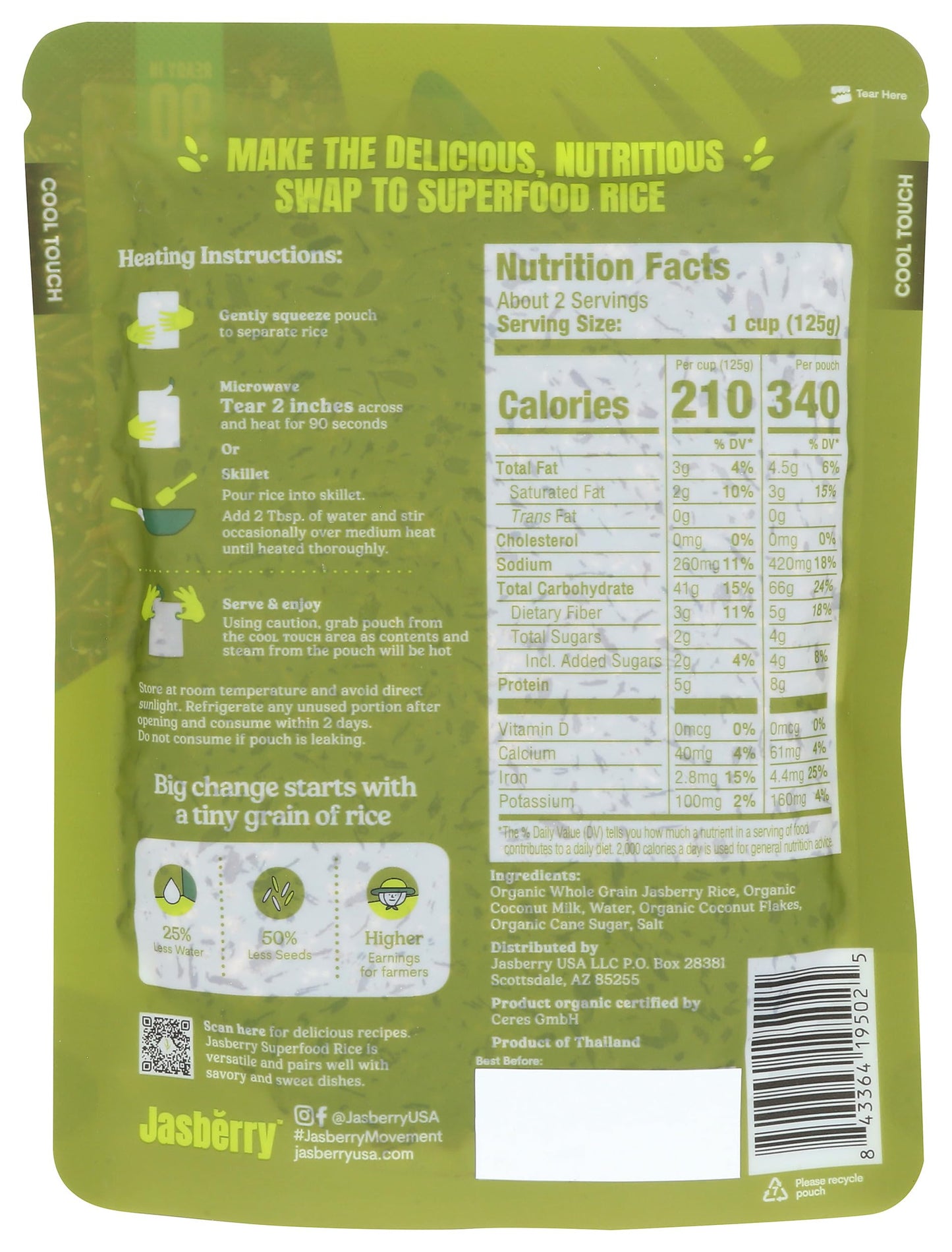 Jasberry Rice Org W/Cocnut Rte 7.05 OZ