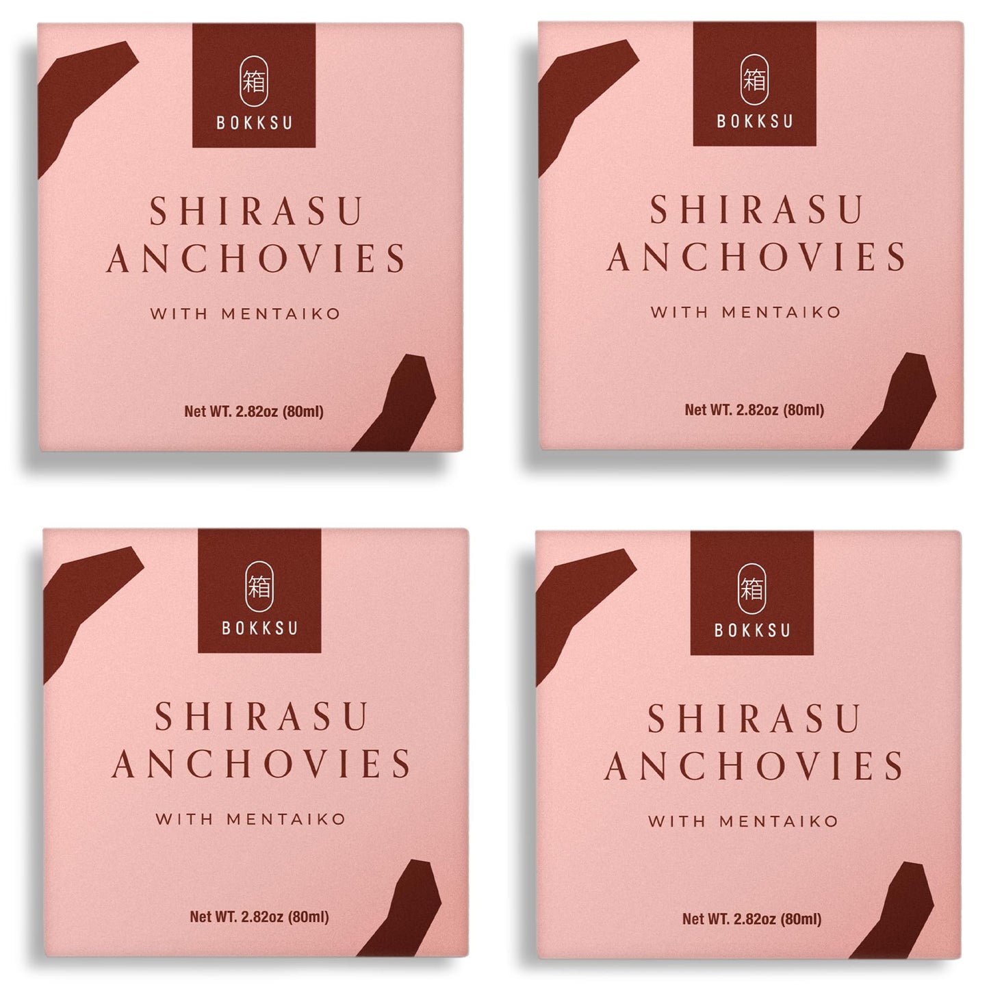 Bokksu Tinned Shirasu Anchovies with Cod Roe (4-Pack) - Authentic Japanese Rich Umami Canned Anchovies with Mentaiko for Onigiri, Pasta, Tamagoyaki Omelettes, and More