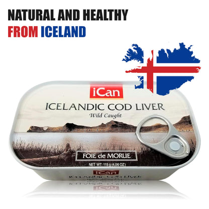 Ican Icelandic Wild Cod Liver Product of Iceland 4.06oz