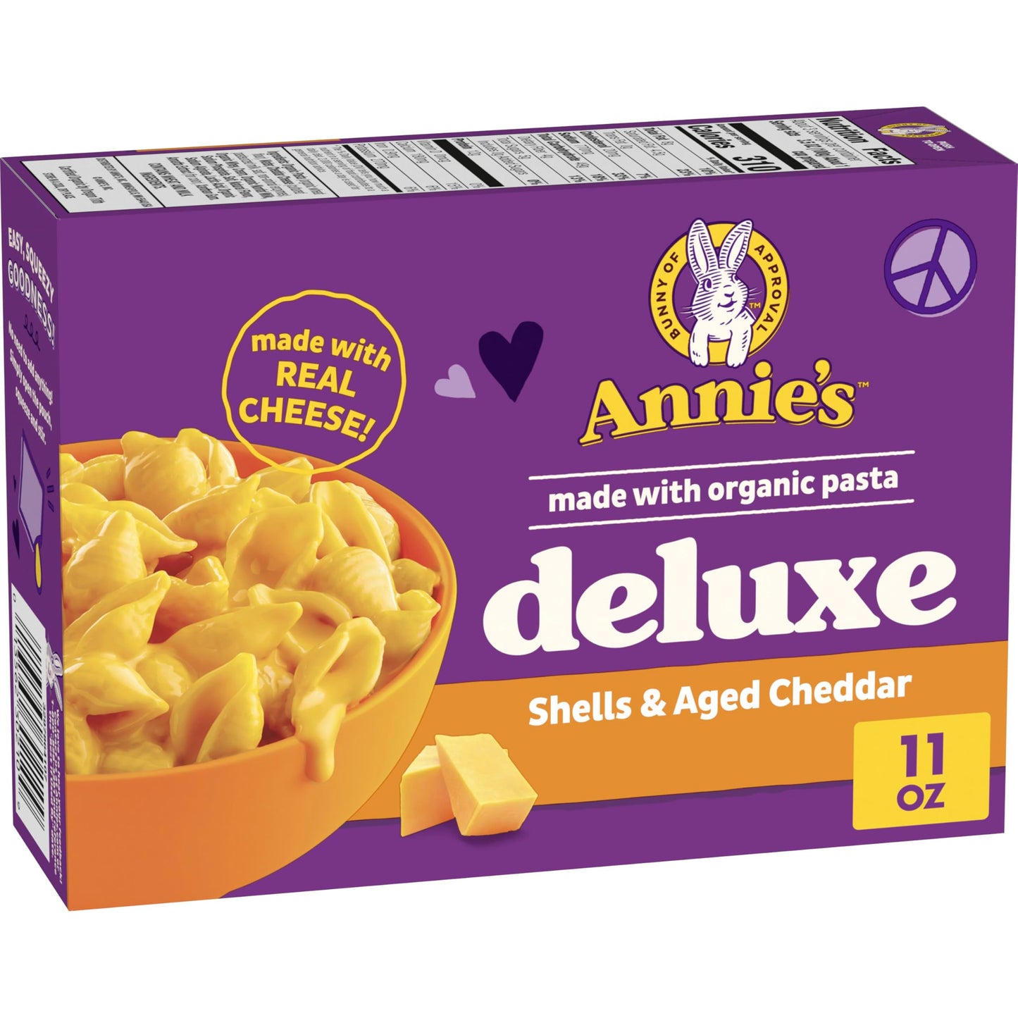 Annie's Homegrown Creamy Deluxe Shells & Real Aged Cheddar Sauce Macaroni, 11 oz, Packaging may vary