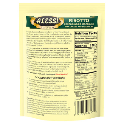 Alessi Autentico, Premium Seasoned Risotto, Italian Arborio Rice, Easy to Prepare, 6.5 Ounce (Cheese & Broccolini, Pack of 6)