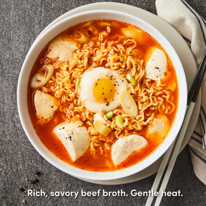 OTOKI Jin Ramen Mild Cup Noodles – Authentic Korean Instant Cup Ramen with 13-Hour Simmered Beef Bone Broth, Savory & Smooth Flavor, Ready in 4 Minutes, 2.29 oz (Pack of 6)