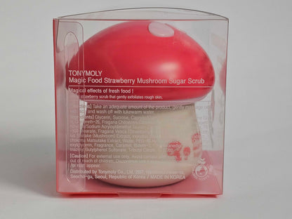 TONYMOLY Strawberry Mushroom Sugar Scrub – Exfoliating Face & Body Scrub with Strawberry & Mushroom Extracts, Sugar Granules & Vitamin C for Smooth, Hydrated, Radiant Skin, 2.37 fl oz