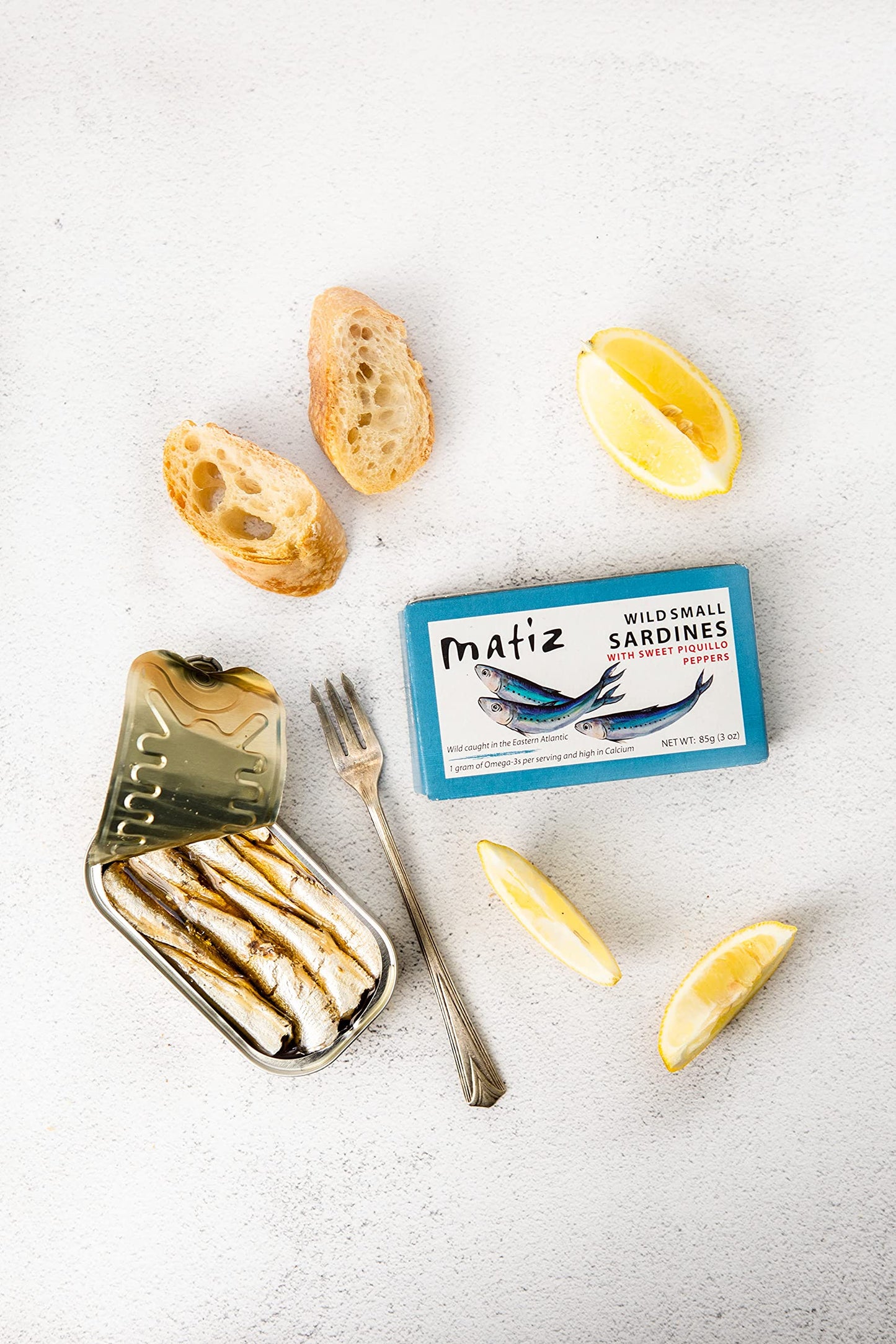Matiz Sardinillas with Piquillo Peppers | Baby Sardines 3 Ounce | Product of Spain | Wild Caught |