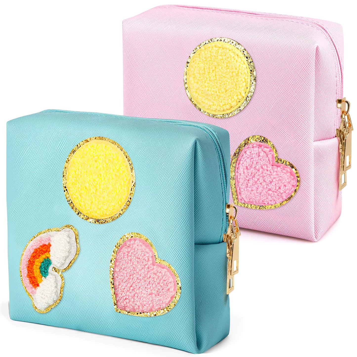 2 Pack Period Bag, PU Leather Sanitary Napkin Storage Bag for Feminine Pads Liners Tampons and Reusable Pads,Functional Sanitary Pads Pouches First Period Kit for Women Ladies Gift