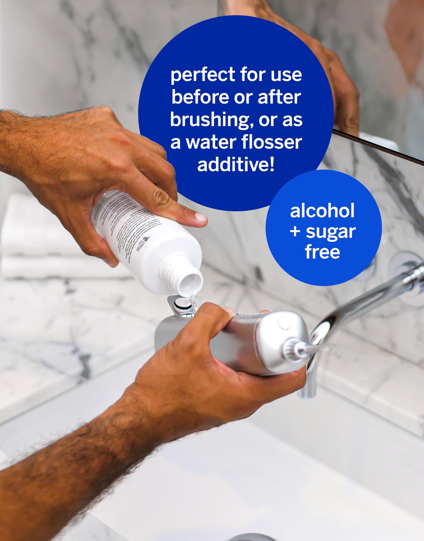 Supersmile Frosted Premium Self-Care Kit – Extra Whitening Pre-Rinse 16 Fl Oz, Professional Zina Water Flosser & Smile Book – Whitens Teeth in Hard-to-Reach Places & Supports Gum Health