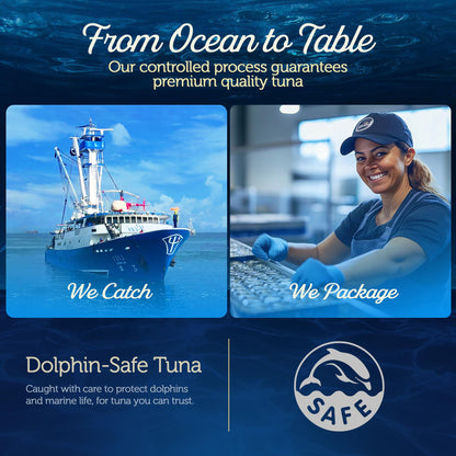 ONBOARD Yellowfin Tuna Fillets, Mediterranean Seafood Diet | Pescatarian Jarred Atun, Fresh Sea Tuna Salad | High in Protein - Healthy Ready-to-Eat Snacks, Packed in Glass Jar | (6 Packs, Spring Water)