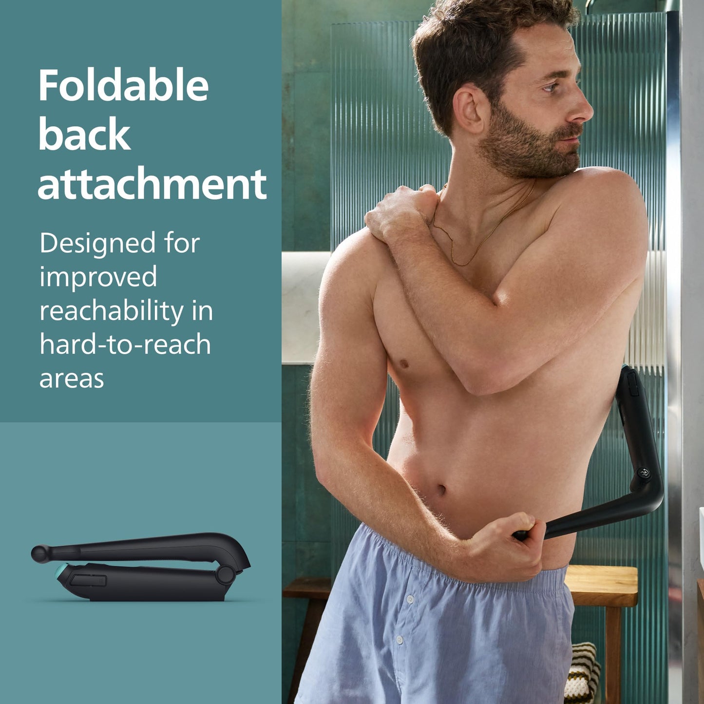 Philips Norelco Body Groomer 9000 Series, Intimate Trimmer for Bi-directional Use & Waterproof Wet Dry Body Shaver System with Foldable Back Attachment & UV Cube Cleaner, BG9485/50