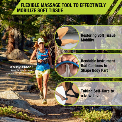Pro-Tec Athletics FlexEdge Soft Tissue Mobilizer, Increases Range of Motion, Reduces Muscle Knots, Fascia Separation, Bendable Design for Controlled Manipulation, Recommended with Massage Cream