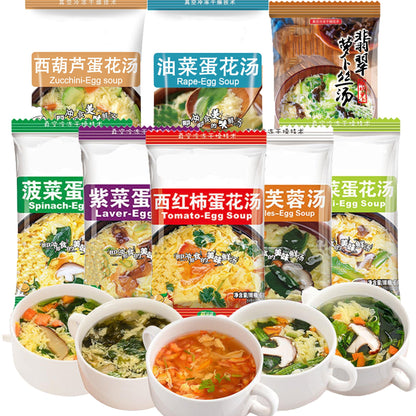 Soups Fresh Ready To Eat,Vegetable Soup,Vegan Soup,Mix 9 flavors,9 packs,Healthy Nutritious Breakfast Soup,Multi-Flavored Soups,Delicious Snack Gifts,Chinese Food,Healthy and Nutritious. (3)
