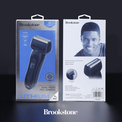 Brookstone - Electric Razor for Men, Foil Shaver, Precision Foil Blades, Comfortable Close Shave, Professional Quality (Black)