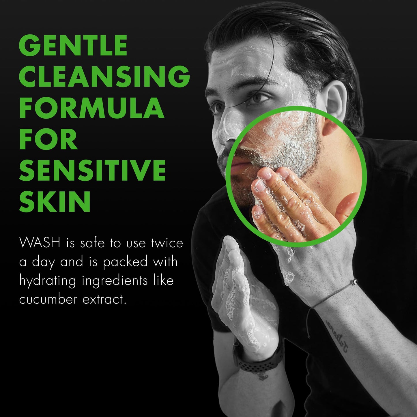 Tiege Hanley Daily Face Wash for Men, Gentle Fragrance-Free Cleanser with Jojoba Oil, Aloe, & Vitamin B3, Hydrating Foaming Formula for Deep Clean, Gentle on Sensitive Skin, Men’s Skin Care, 2.5 Fl Oz